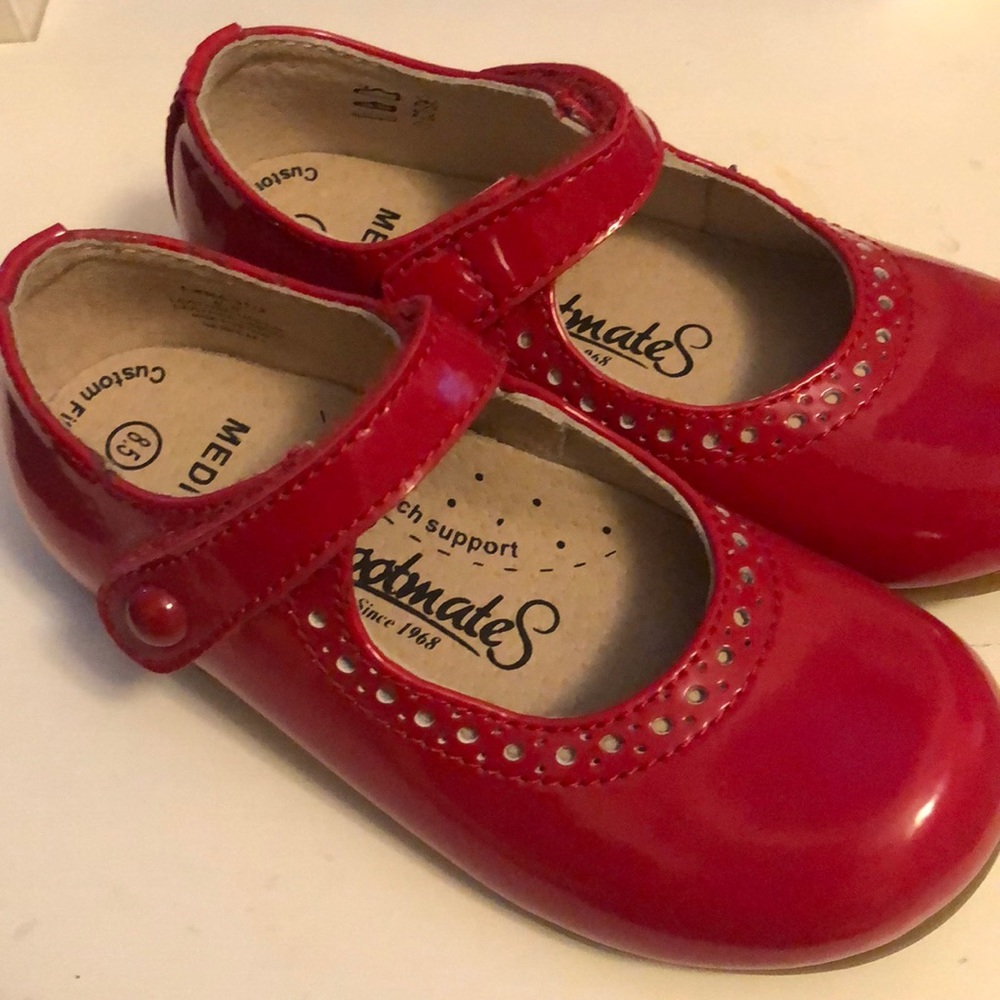 Footmates Red Patent Leather Mary Janes